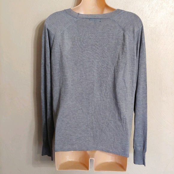 Poof New York Gray Front Tie Sweater Top Size Women's Large NEW with Tag - Picture 2 of 8